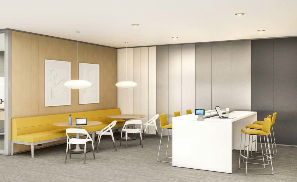 hybrid workspace: office cafe